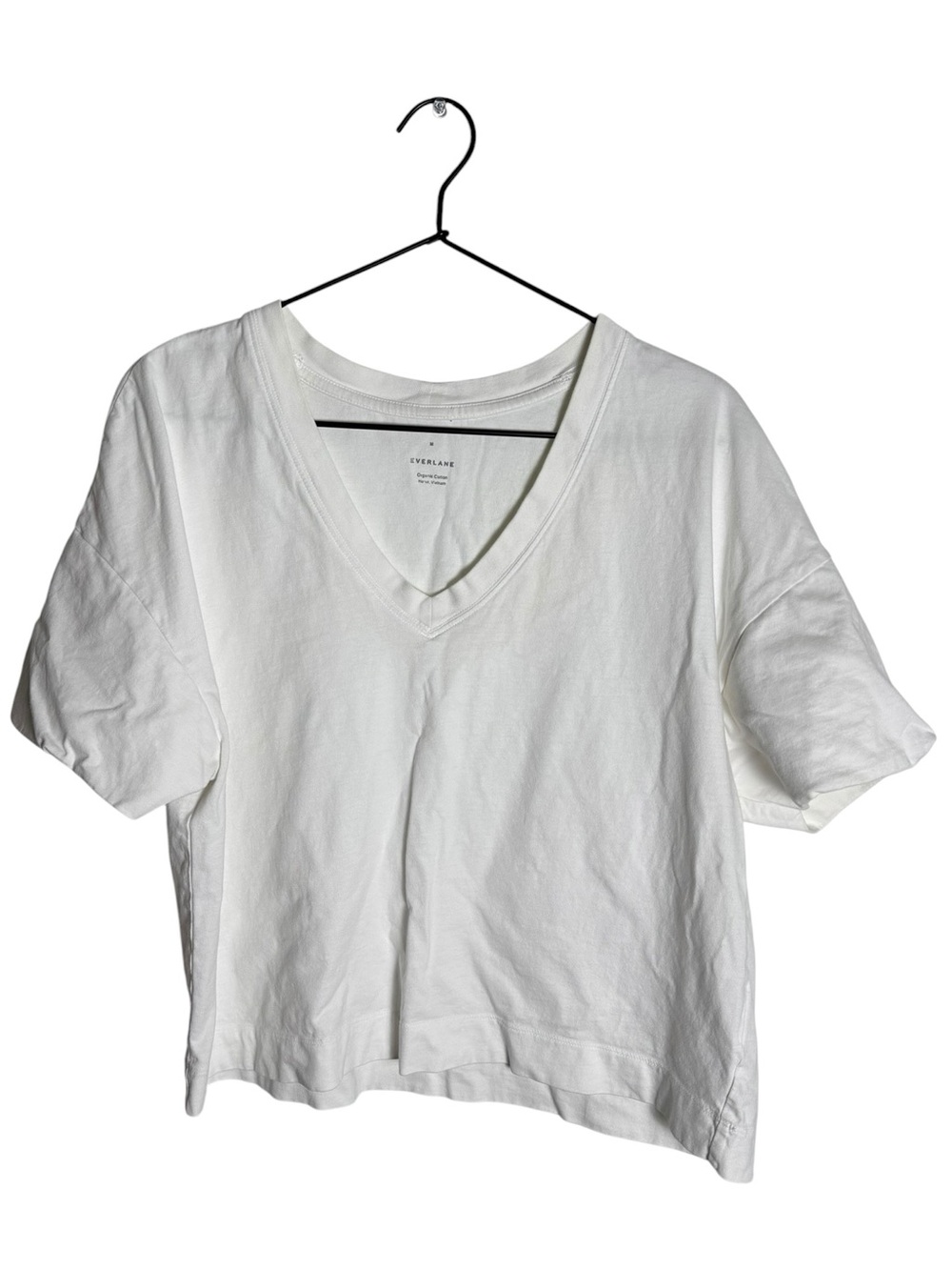 Everlane The Organic Cotton Slouchy V-Neck Boxy Tee White